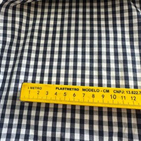 Tecido Tricoline Fio Tinto Vichy Marinho Clássico • Conexão Tecidos 2
