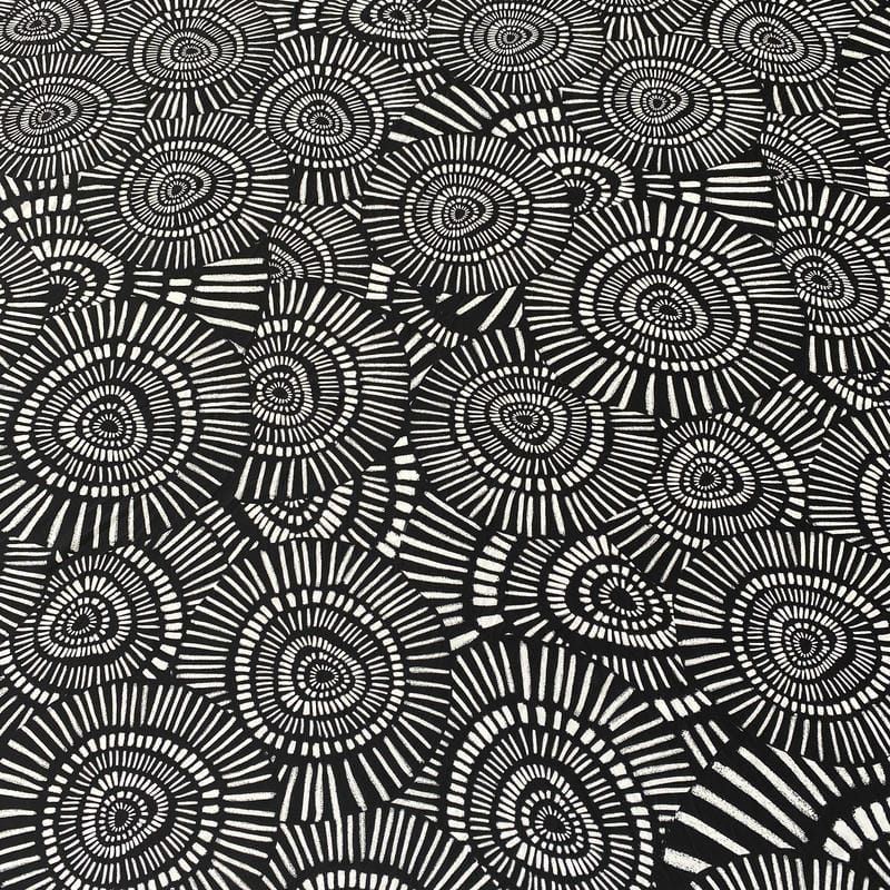 Tecido Malha Fluity Estampado Spiral Mono Art • Conexão Tecidos