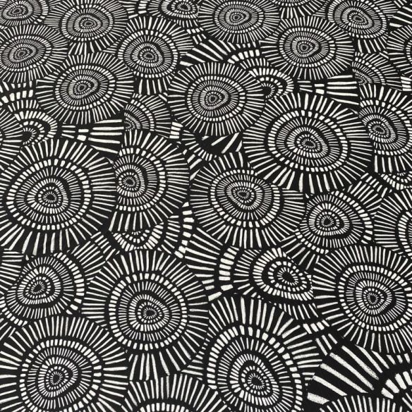 Tecido Malha Fluity Estampado Spiral Mono Art • Conexão Tecidos