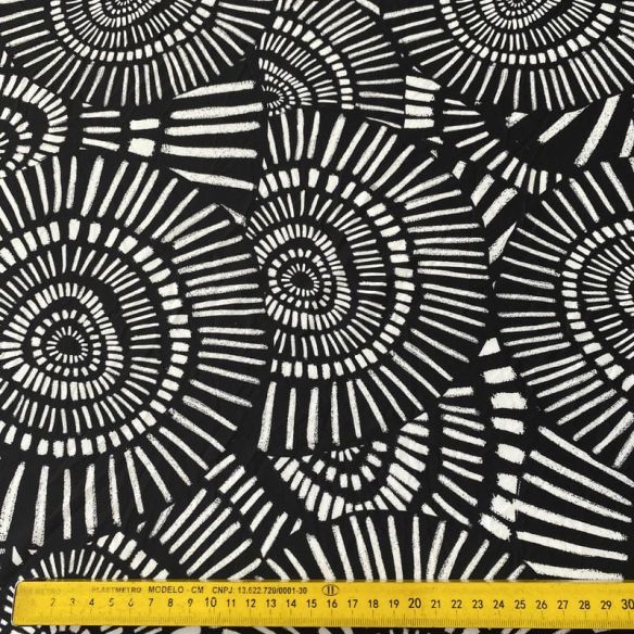 Tecido Malha Fluity Estampado Spiral Mono Art • Conexão Tecidos