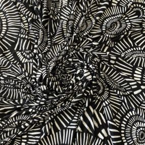 Tecido Malha Fluity Estampado Spiral Mono Art • Conexão Tecidos