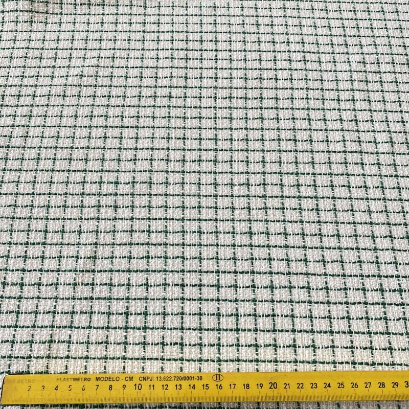 Tecido Tweed Grid Green • Conexão Tecidos