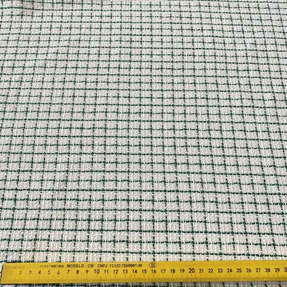 Tecido Tweed Grid Green • Conexão Tecidos