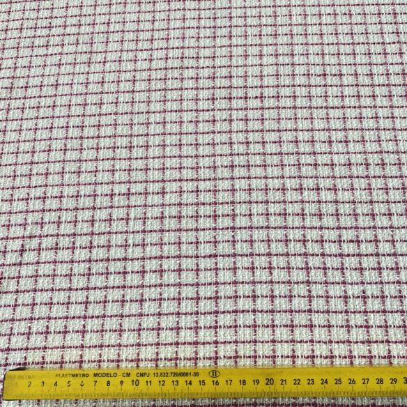 Tecido Tweed Grid Pink • Conexão Tecidos