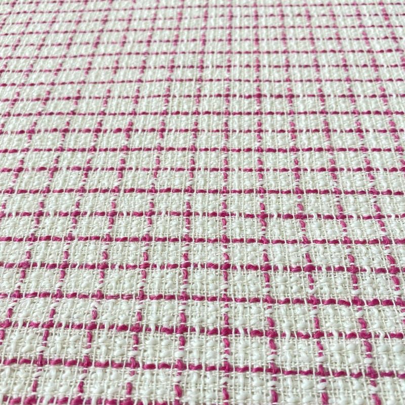 Tecido Tweed Grid Pink • Conexão Tecidos