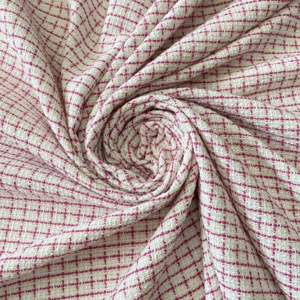 Tecido Tweed Grid Pink • Conexão Tecidos