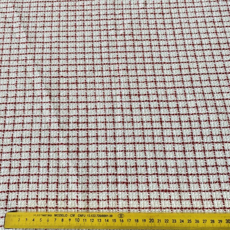 Tecido Tweed Grid Red • Conexão Tecidos