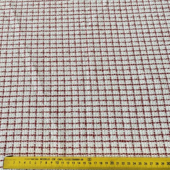 Tecido Tweed Grid Red • Conexão Tecidos