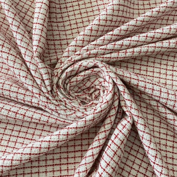 Tecido Tweed Grid Red • Conexão Tecidos