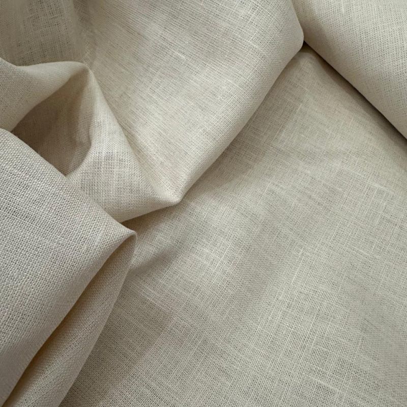 Tecido Linho Puro Liso Areia.
