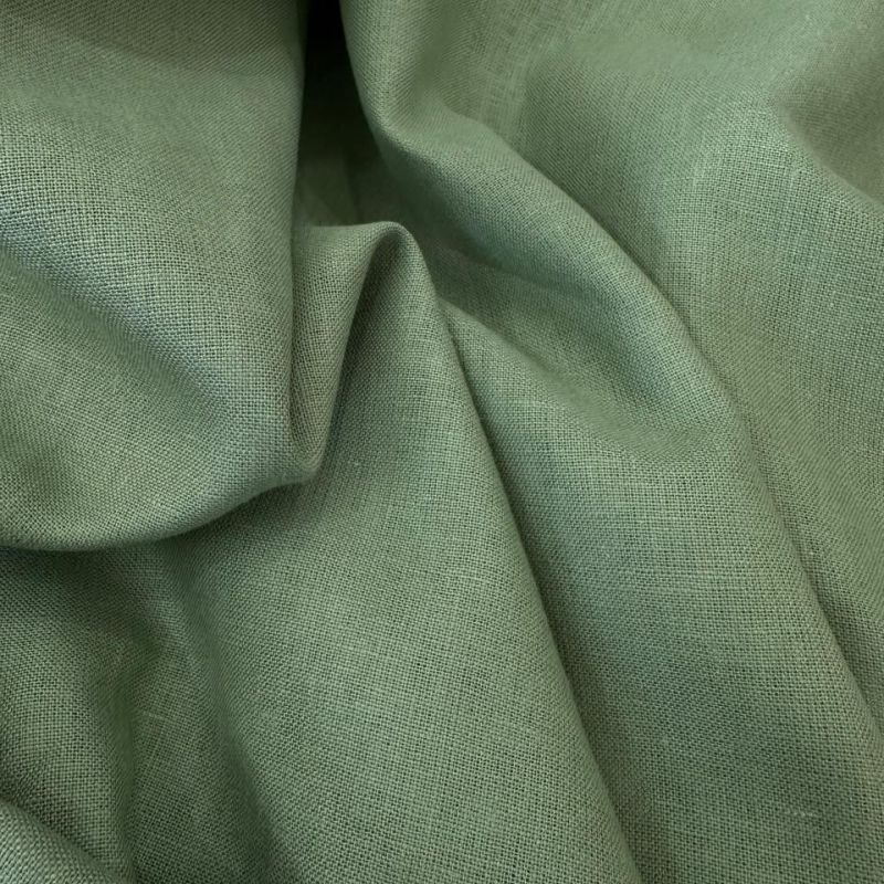 Tecido Linho Puro Liso Verde Cana • Conexão Tecidos