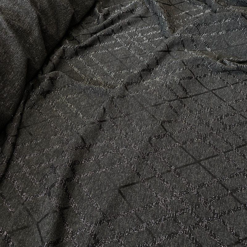 Tecido Malha Lurex Geo Shine Graphite • Conexão Tecidos