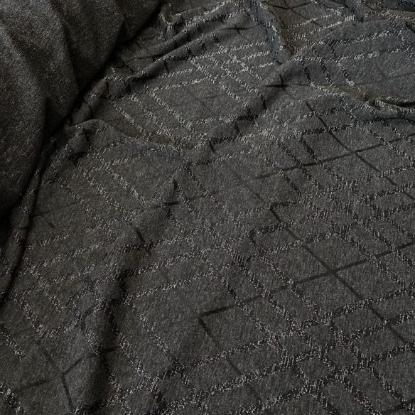 Tecido Malha Lurex Geo Shine Graphite • Conexão Tecidos