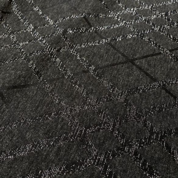 Tecido Malha Lurex Geo Shine Graphite • Conexão Tecidos