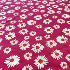 Tecido Viscose Estampada Margarida Pink • Conexão Tecidos 2