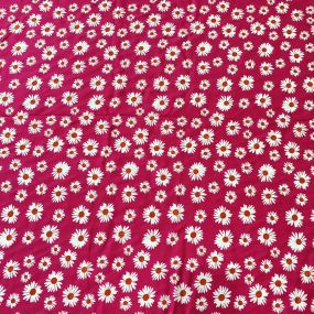 Tecido Viscose Estampada Margarida Pink • Conexão Tecidos