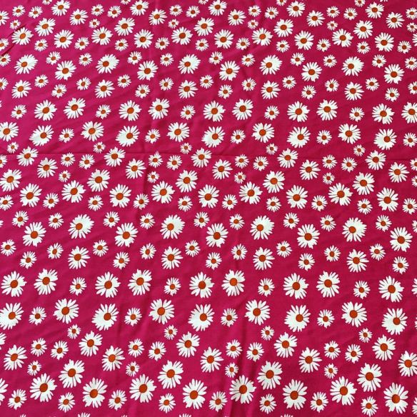 Tecido Viscose Estampada Margarida Pink • Conexão Tecidos