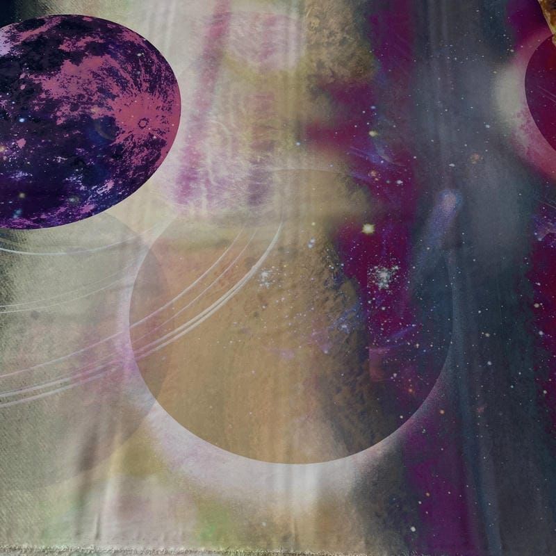 Tecido Crepe de Chine Estampado Galaxy