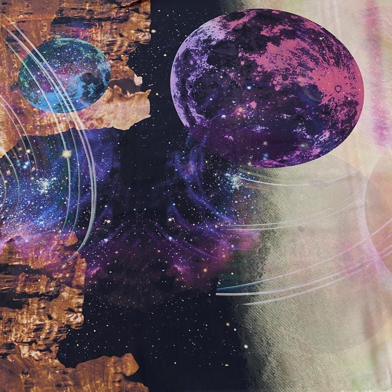 Tecido Crepe de Chine Estampado Galaxy