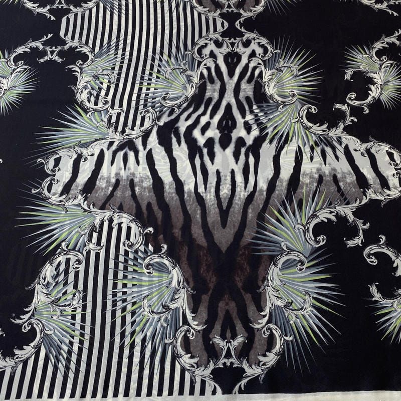 Tecido Crepe de Chine Estampado Baroque Premium • Conexão Tecidos
