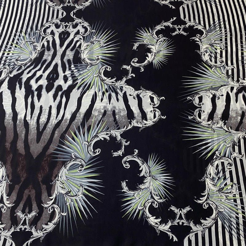 Tecido Crepe de Chine Estampado Baroque Premium • Conexão Tecidos