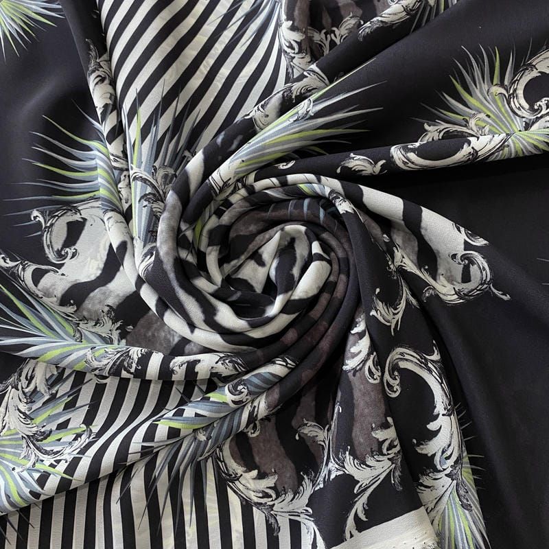 Tecido Crepe de Chine Estampado Baroque Premium • Conexão Tecidos