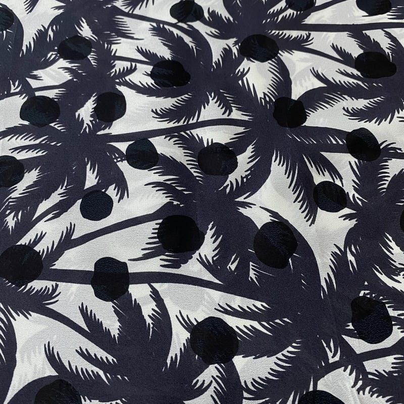 Tecido Crepe de Chine Estampado Palm Beach • Conexão Tecidos