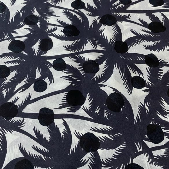 Tecido Crepe de Chine Estampado Palm Beach • Conexão Tecidos