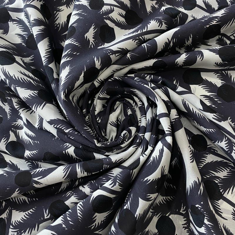 Tecido Crepe de Chine Estampado Palm Beach • Conexão Tecidos