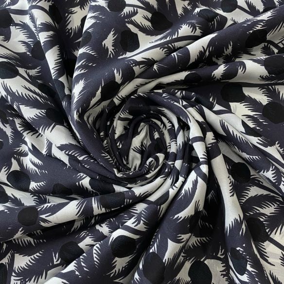 Tecido Crepe de Chine Estampado Palm Beach • Conexão Tecidos