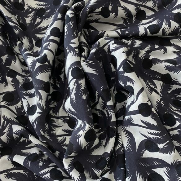 Tecido Crepe de Chine Estampado Palm Beach • Conexão Tecidos