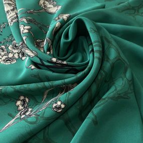 Tecido Crepe de Chine Estampado Verde E'est La Vie • Conexão Tecidos 2