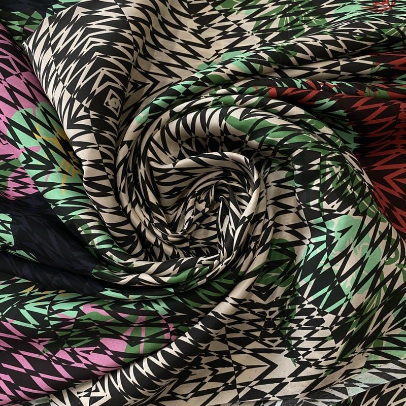 Tecido Crepe de Chine Estampado Abstract Fusion • Conexão Tecidos
