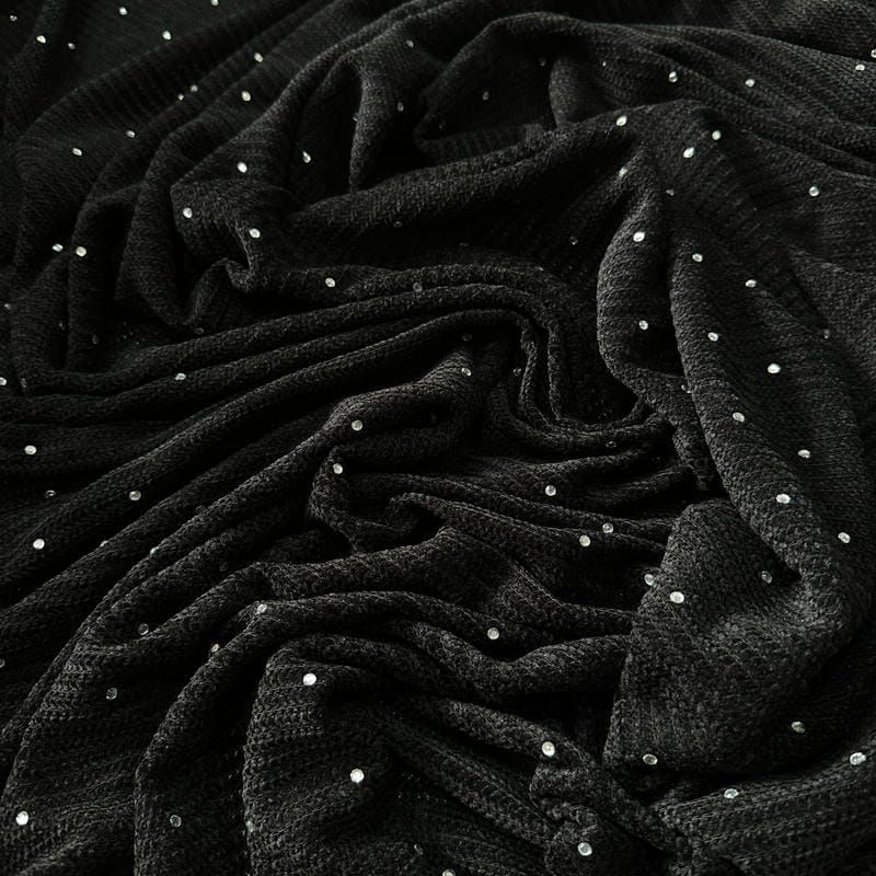 Tecido Malha Tricot Diamond Black • Conexão Tecidos