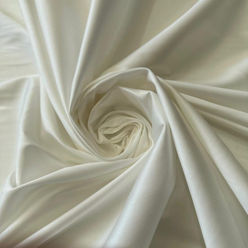 Tecido Tricoline Liso Acetinado Com Elastano Off White • Conexão