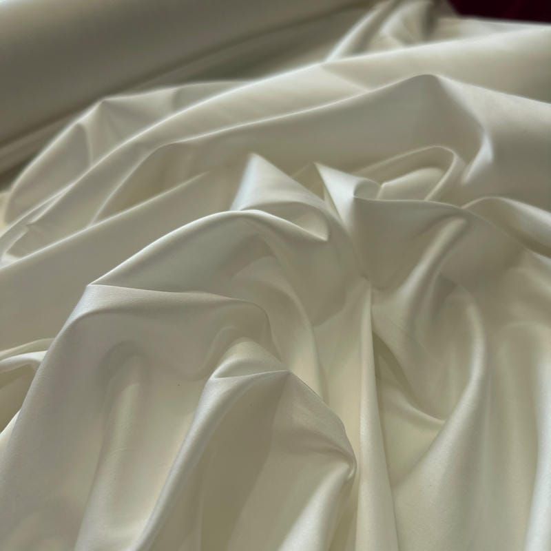 Tecido Tricoline Liso Acetinado Com Elastano Off White • Conexão