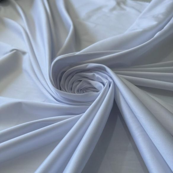 Tecido Tricoline Liso Acetinado Com Elastano Branco • Conexão Tecidos