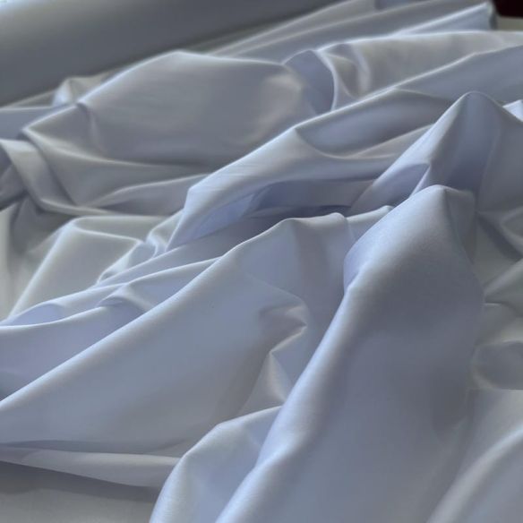 Tecido Tricoline Liso Acetinado Com Elastano Branco • Conexão Tecidos