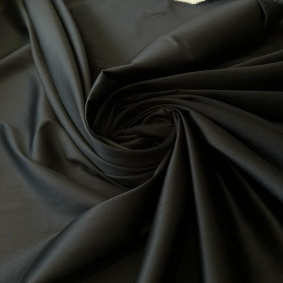 Tecido Tricoline Liso Acetinado Com Elastano Preto • Conexão Tecidos