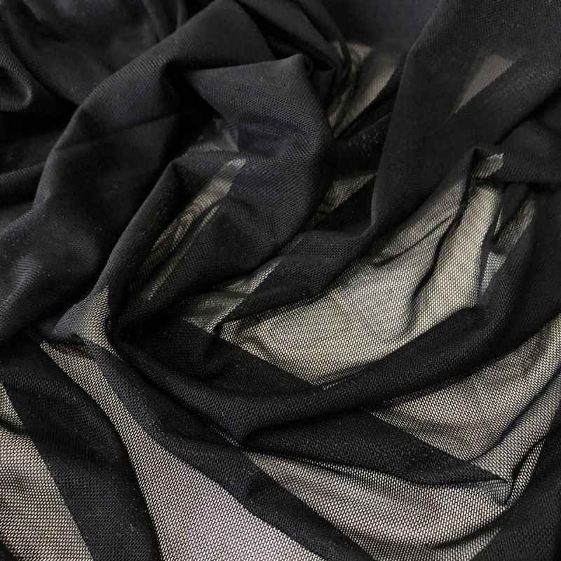 Tecido Tule De Malha Liso Preto • Conexão Tecidos