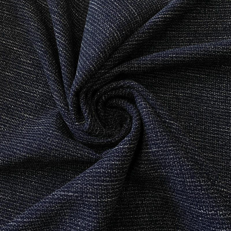 Tecido Tweed Coenizado Azul Marinho Noite • Conexão Tecidos