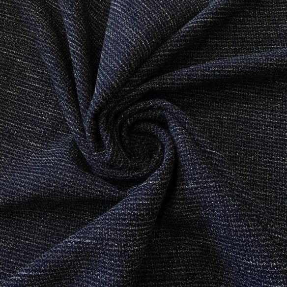 Tecido Tweed Coenizado Azul Marinho Noite • Conexão Tecidos
