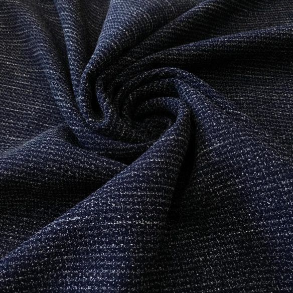 Tecido Tweed Coenizado Azul Marinho Noite • Conexão Tecidos