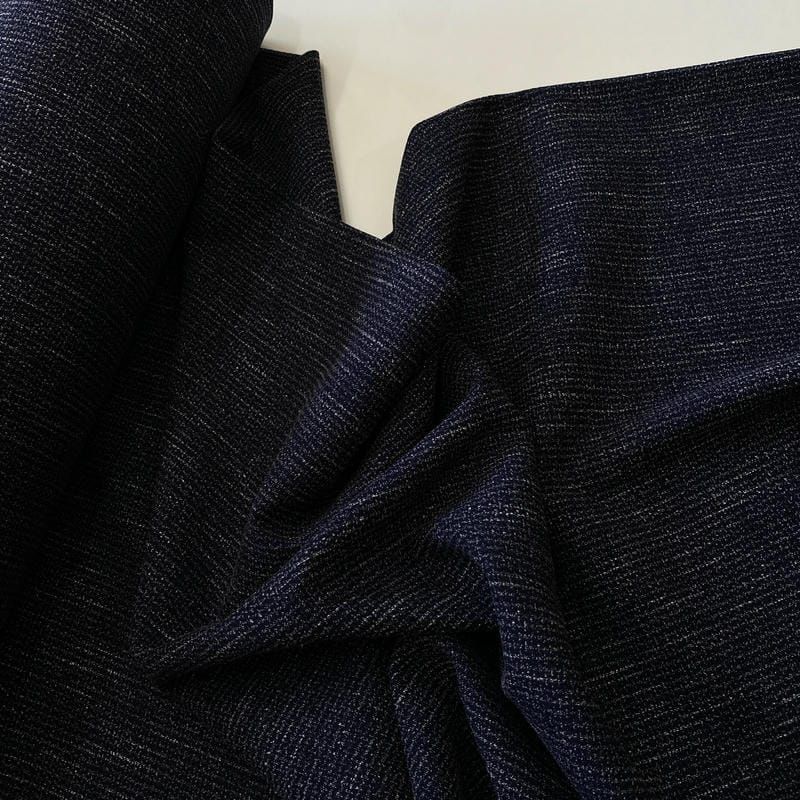 Tecido Tweed Coenizado Azul Marinho Noite • Conexão Tecidos
