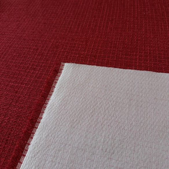 Tecido Tecido Coenizado Tweed Vermelho Bordô.