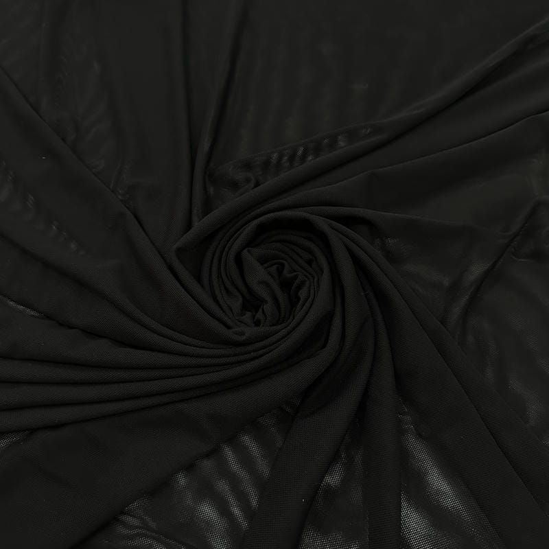 Tecido Tule De Malha Liso Preto • Conexão Tecidos