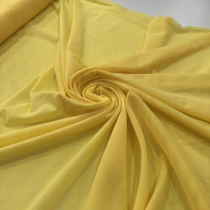 Tecido Tule De Malha Liso Amarelo Manteiga • Conexão Tecidos