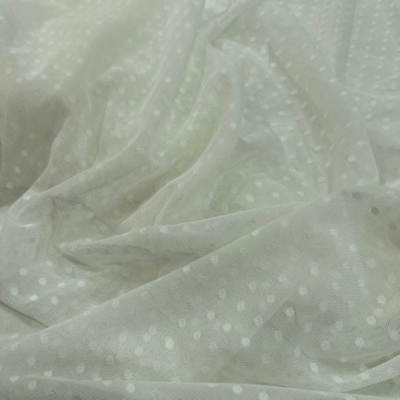 Tecido Tule De Malha Liso Poá Off White • Conexão Tecidos