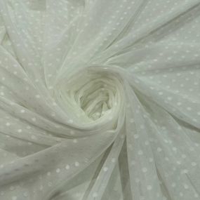 Tecido Tule De Malha Liso Poá Off White • Conexão Tecidos