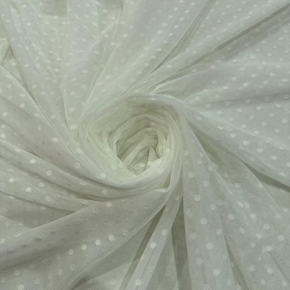Tecido Tule De Malha Liso Poá Off White • Conexão Tecidos
